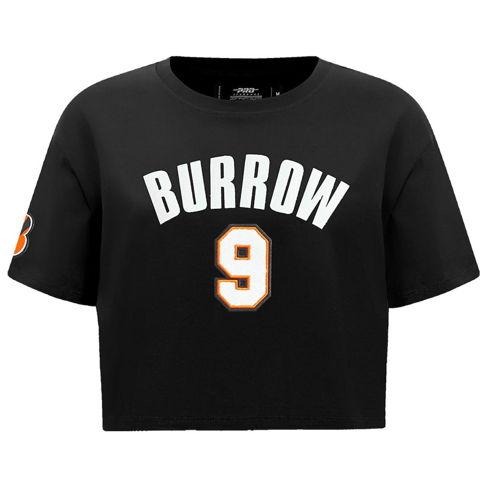 Joe Burrow Cincinnati Bengals Pro Standard Women's Player Name & Number Cropped Boxy T-Shirt - Black T-shirts