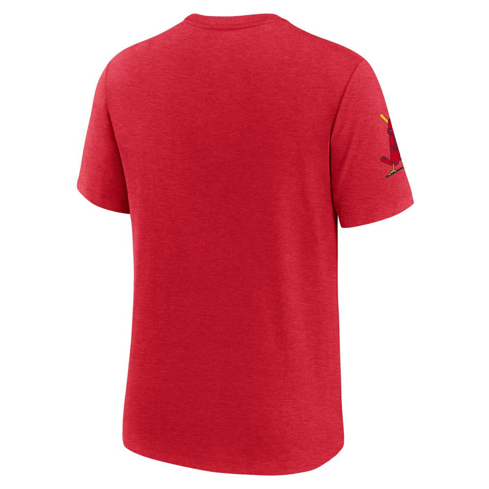St. Louis Cardinals Nike Cooperstown Collection Eras Tri-Blend T-Shirt - Heather Red T-shirts
