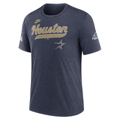 Houston Astros Nike Cooperstown Collection Eras Tri-Blend T-Shirt - Heather Navy T-shirts