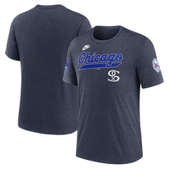 Chicago White Sox Nike Cooperstown Collection Eras Tri-Blend T-Shirt - Heather Navy T-shirts