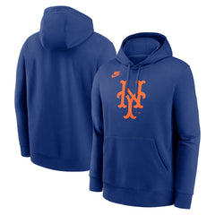 New York Mets Nike Cooperstown Collection Logo Club Hoodie - Royal Hoodies