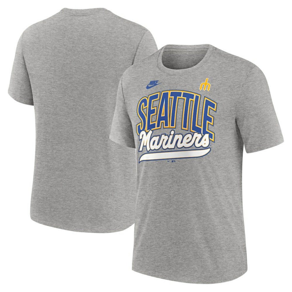 Seattle Mariners Nike Cooperstown Collection Retro Tri-Blend T-Shirt - Heather Gray T-shirts