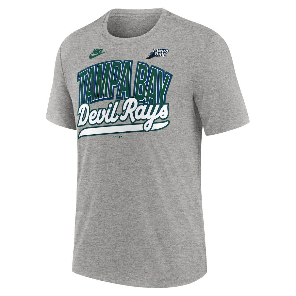 Tampa Bay Rays Nike Cooperstown Collection Retro Tri-Blend T-Shirt - Heather Gray T-shirts