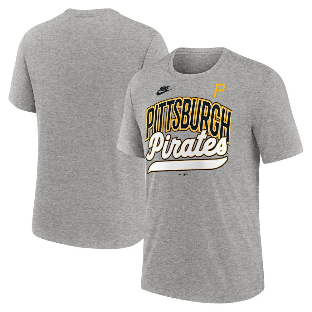 Pittsburgh Pirates Nike Cooperstown Collection Retro Tri-Blend T-Shirt - Heather Gray T-shirts