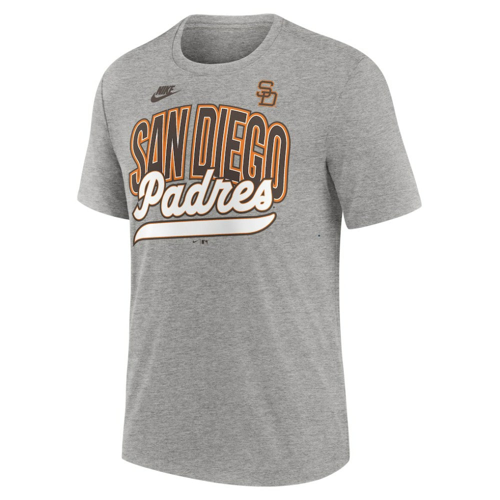San Diego Padres Nike Cooperstown Collection Retro Tri-Blend T-Shirt - Heather Gray T-shirts