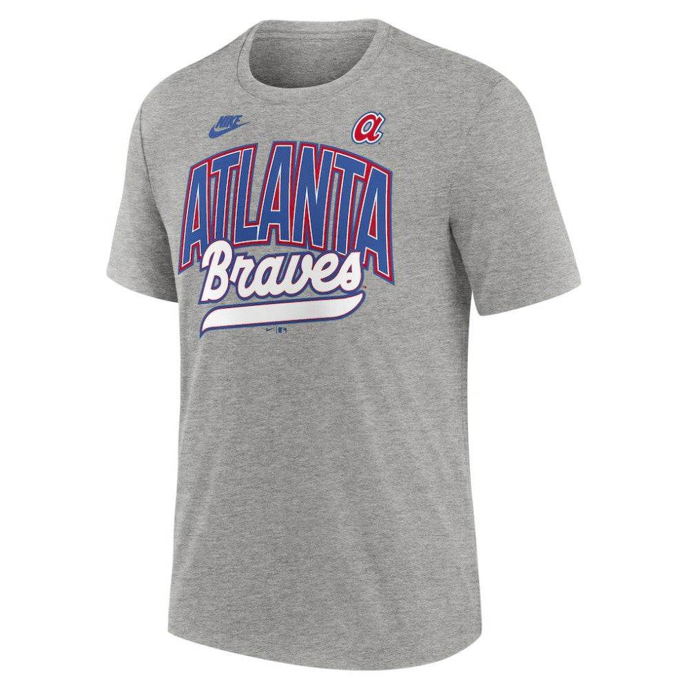 Atlanta Braves Nike Cooperstown Collection Retro Tri-Blend T-Shirt - Heather Gray T-shirts