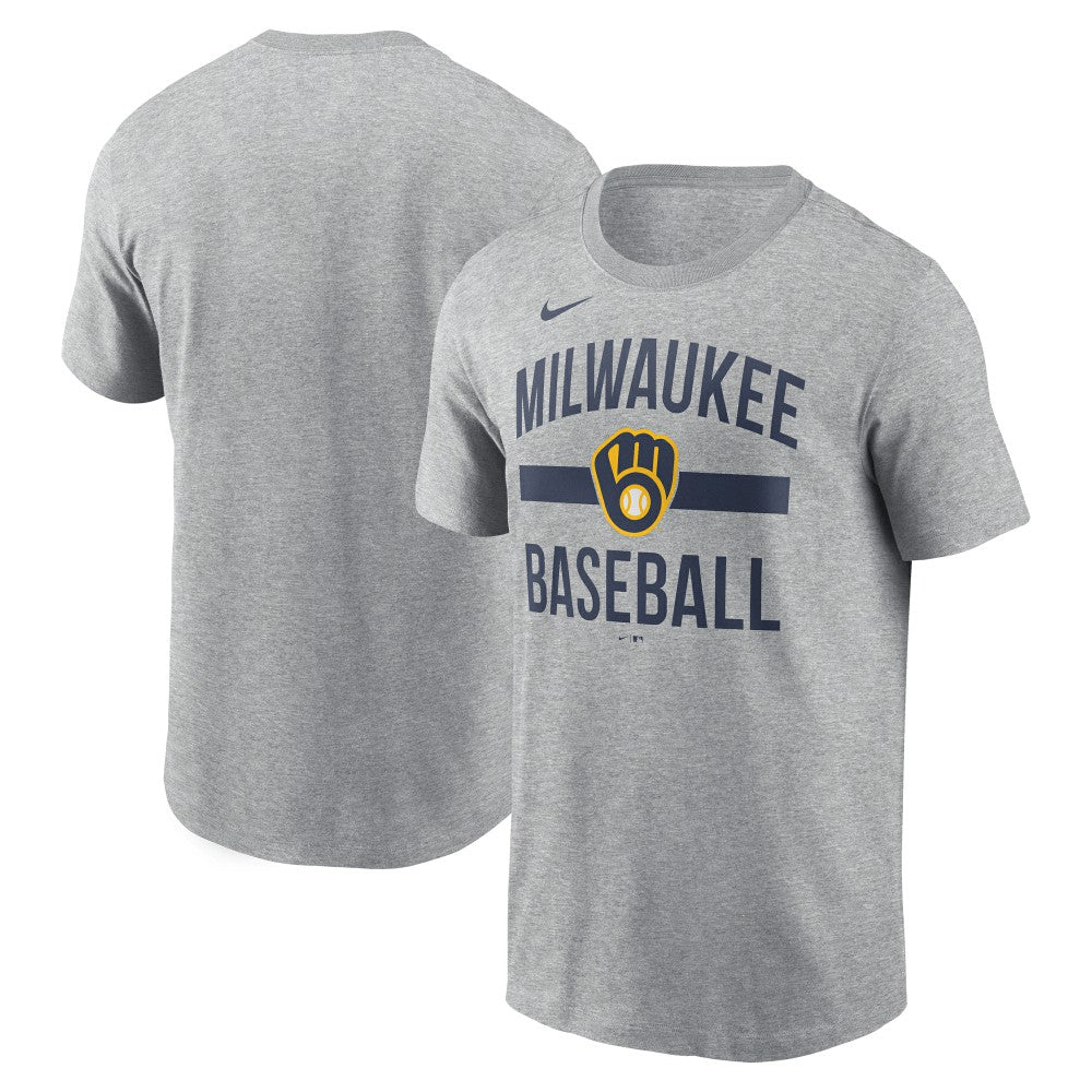 Milwaukee Brewers Nike  Arched T-Shirt - Heather Gray T-shirts