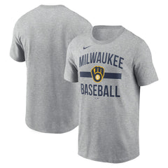 Milwaukee Brewers Nike  Arched T-Shirt - Heather Gray T-shirts