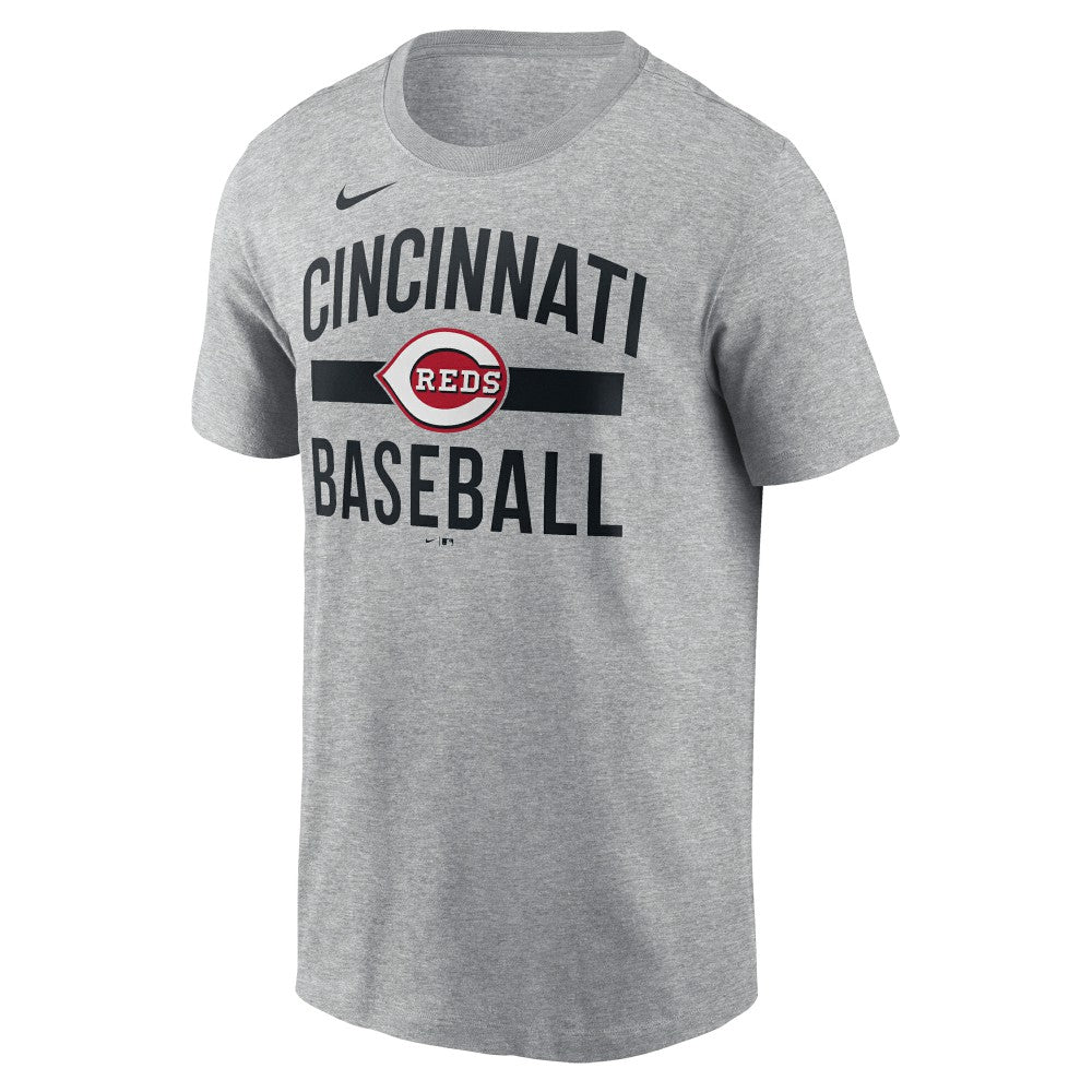 Cincinnati Reds Nike  Arched T-Shirt - Heather Gray T-shirts