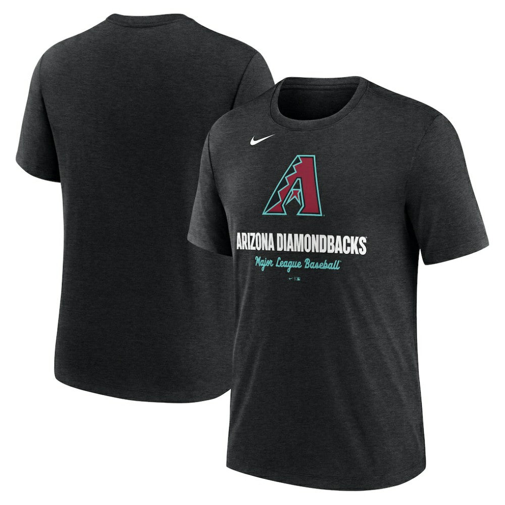 Arizona Diamondbacks Nike Logo Tri-Blend T-Shirt - Heather Black T-shirts