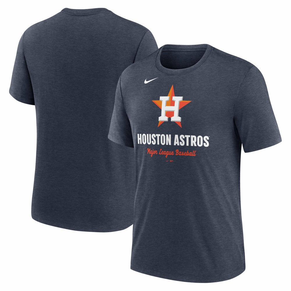 Houston Astros Nike Logo Tri-Blend T-Shirt - Heather Navy T-shirts