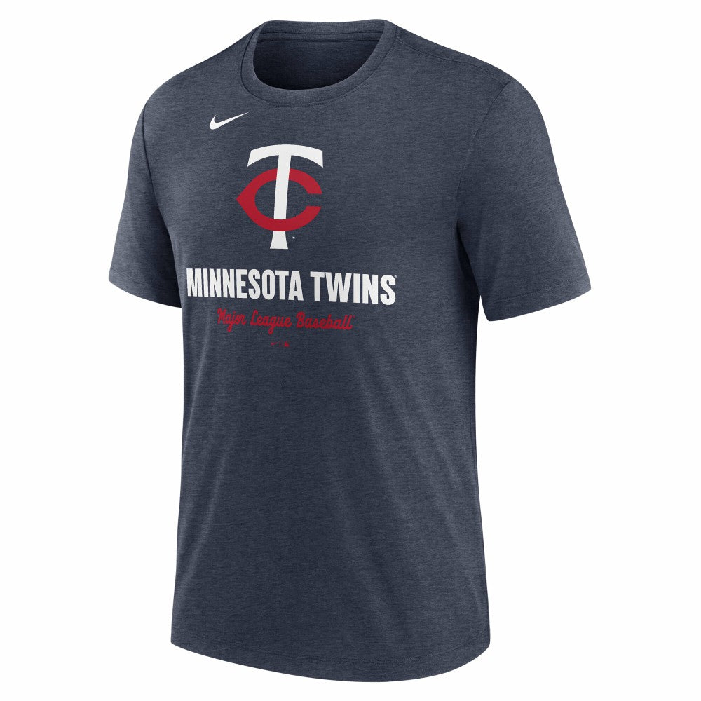 Minnesota Twins Nike Logo Tri-Blend T-Shirt - Heather Navy T-shirts