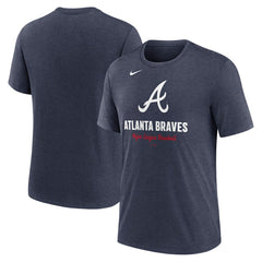 Atlanta Braves Nike Logo Tri-Blend T-Shirt - Heather Navy T-shirts