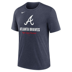 Atlanta Braves Nike Logo Tri-Blend T-Shirt - Heather Navy T-shirts