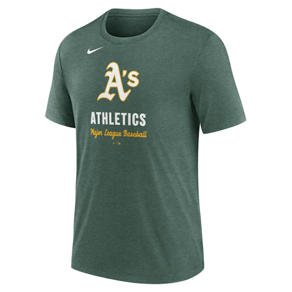Athletics Nike Logo Tri-Blend T-Shirt - Heather Green T-shirts