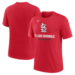 St. Louis Cardinals Nike Logo Tri-Blend T-Shirt - Heather Red T-shirts