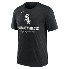 Chicago White Sox Nike Logo Tri-Blend T-Shirt - Heather Black T-shirts