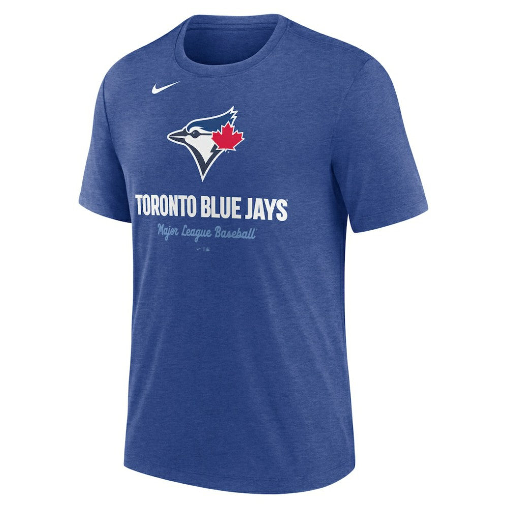 Toronto Blue Jays Nike Logo Tri-Blend T-Shirt - Heather Royal T-shirts