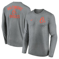 Baltimore Orioles Nike 2-Hit Legend Dri-FIT Long Sleeve T-Shirt - Heather Charcoal T-shirts