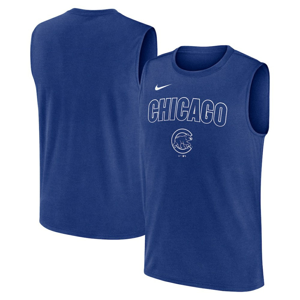 Chicago Cubs Nike Knockout Dri-FIT Muscle Tank Top - Royal Tanks