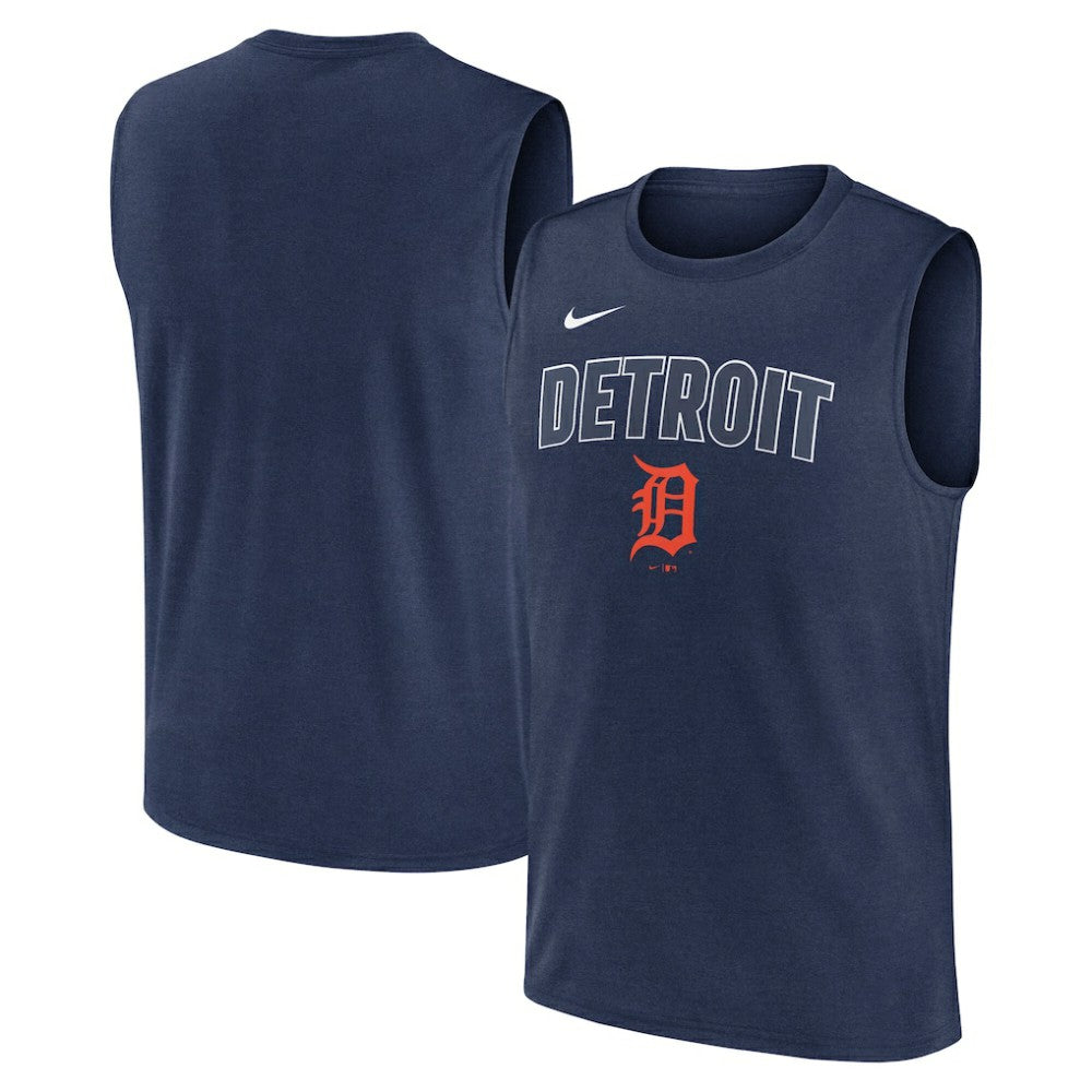 Detroit Tigers Nike Knockout Dri-FIT Muscle Tank Top - Navy Tanks