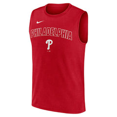 Philadelphia Phillies Nike Knockout Dri-FIT Muscle Tank Top - Red Tanks
