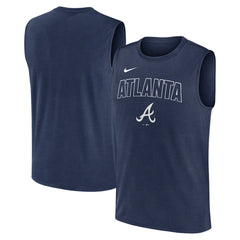Atlanta Braves Nike Knockout Dri-FIT Muscle Tank Top - Navy Tanks