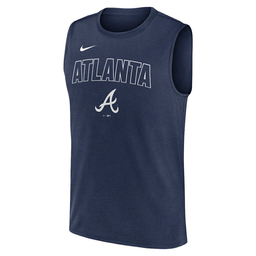 Atlanta Braves Nike Knockout Dri-FIT Muscle Tank Top - Navy Tanks