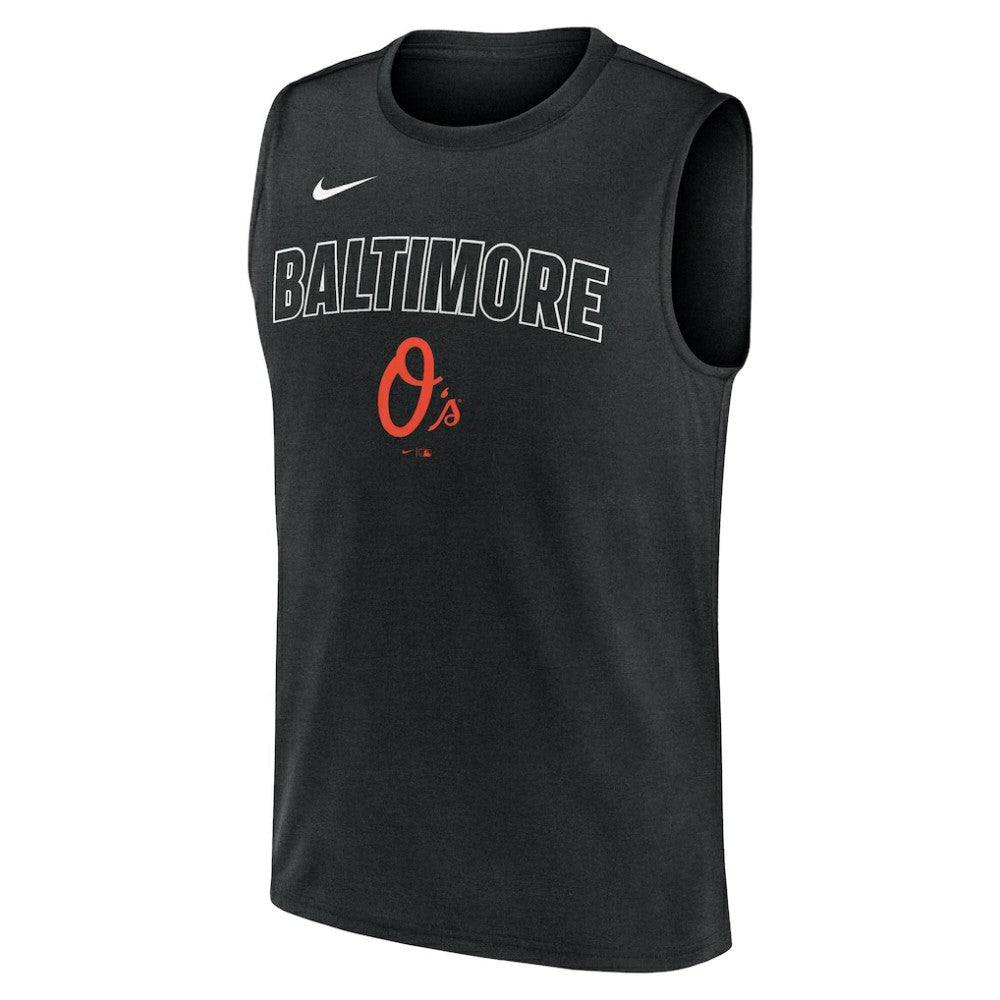 Baltimore Orioles Nike Knockout Dri-FIT Muscle Tank Top - Black Tanks