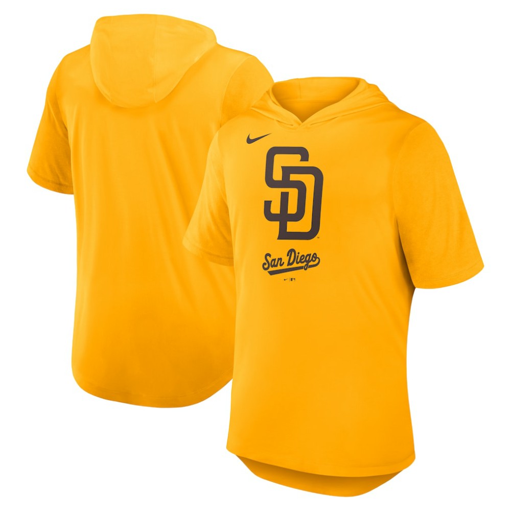 San Diego Padres Nike Tri-Blend Hoodie T-Shirt - Gold Hoodies