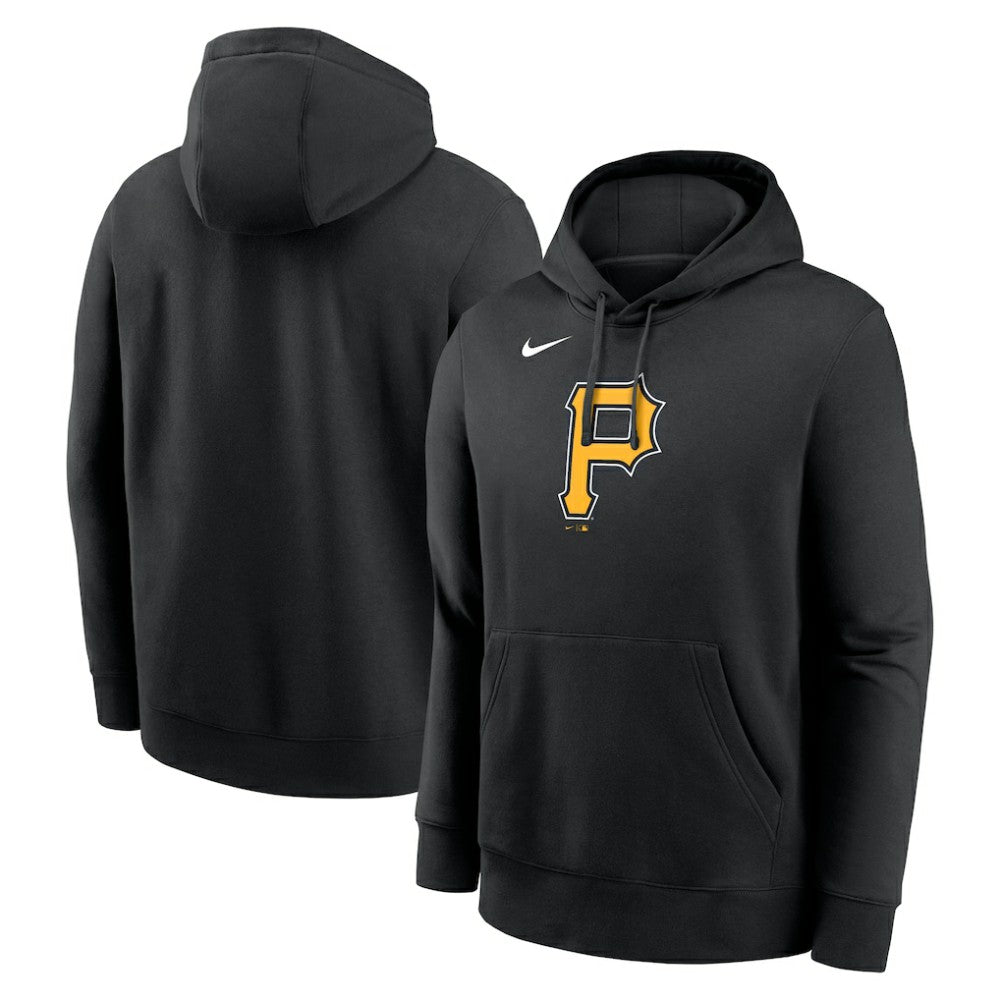 Pittsburgh Pirates Nike Logo Club Fleece Hoodie - Black Hoodies