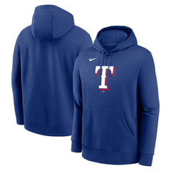 Texas Rangers Nike Logo Club Fleece Hoodie - Royal Hoodies