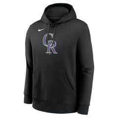 Colorado Rockies Nike Logo Club Fleece Hoodie - Black Hoodies