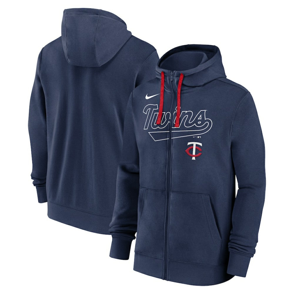 Minnesota Twins Nike Knockout Script Full-Zip Hoodie - Navy Hoodies