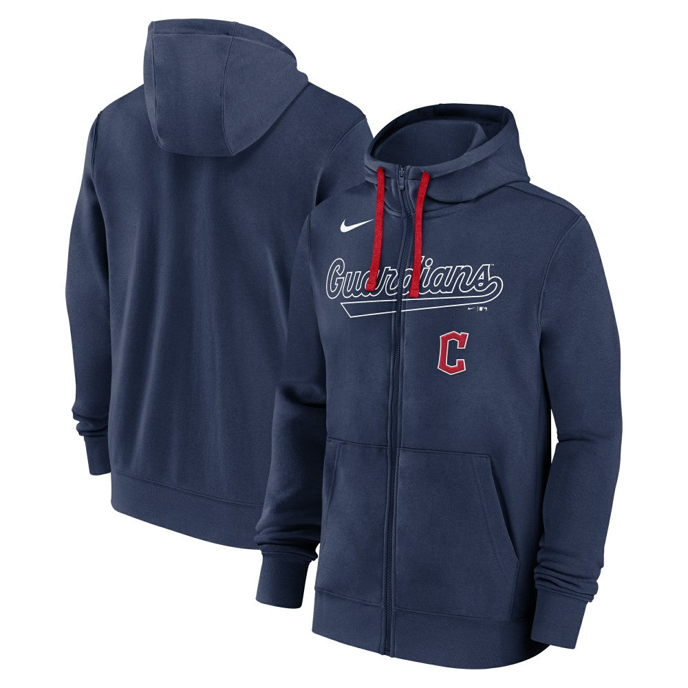 Cleveland Guardians Nike Knockout Script Full-Zip Hoodie - Navy Hoodies