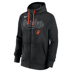 Baltimore Orioles Nike Knockout Script Full-Zip Hoodie - Black Hoodies
