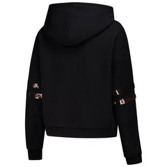 Cleveland Browns Cuce Women's Cropped Sequins Pullover Hoodie - Black Hoodies