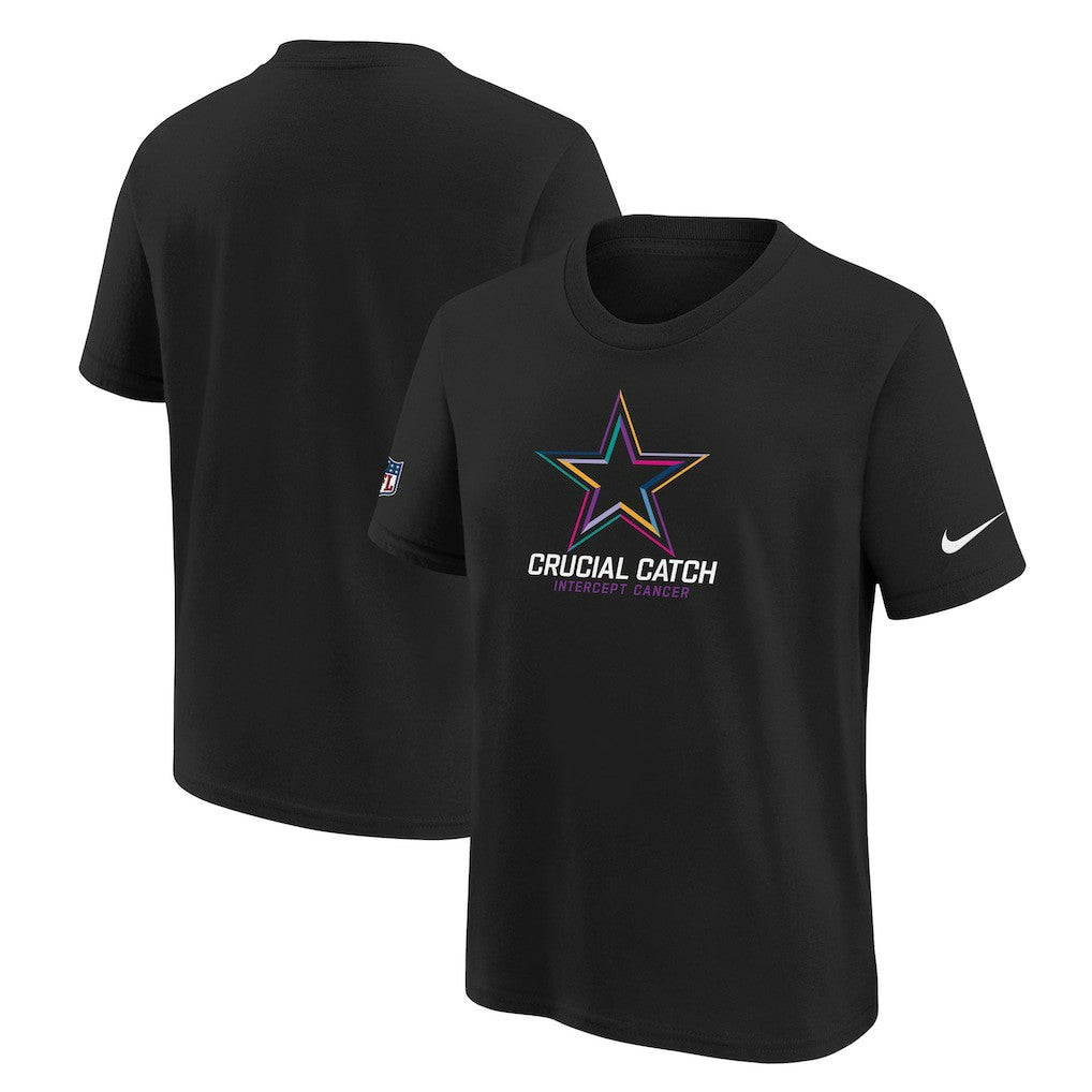 Dallas Cowboys Youth 2024 NFL Crucial Catch T-Shirt - Black T-shirts