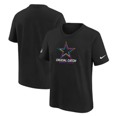 Dallas Cowboys Youth 2024 NFL Crucial Catch T-Shirt - Black T-shirts