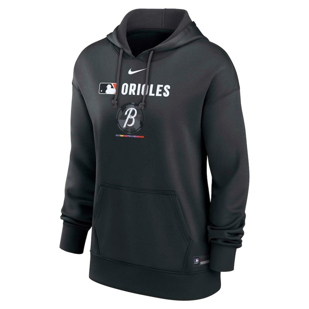 Baltimore Orioles Nike Women's City Connect Authentic Collection Therma-FIT Hoodie - Black Hoodies