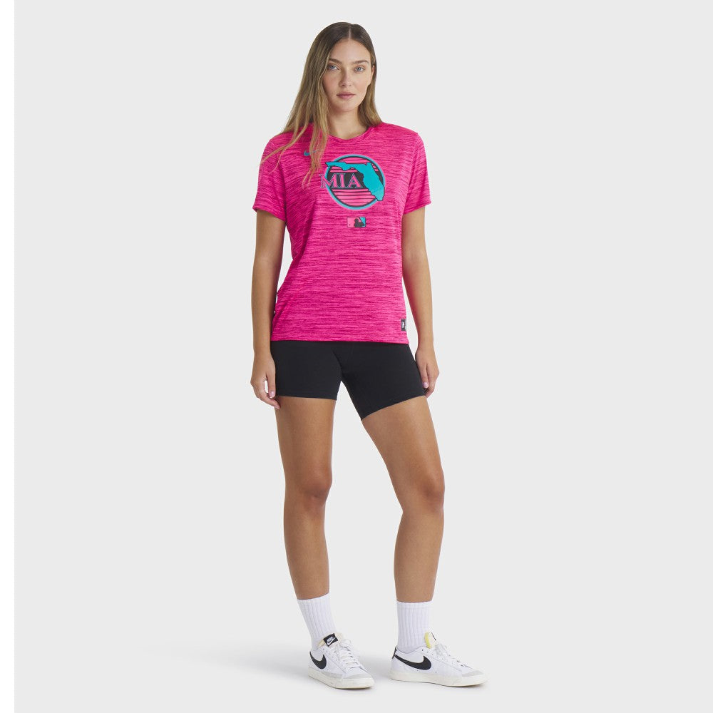 Miami Marlins Nike Women's 2025 City Connect Authentic Collection Velocity Dri-FIT T-Shirt - Pink T-shirts