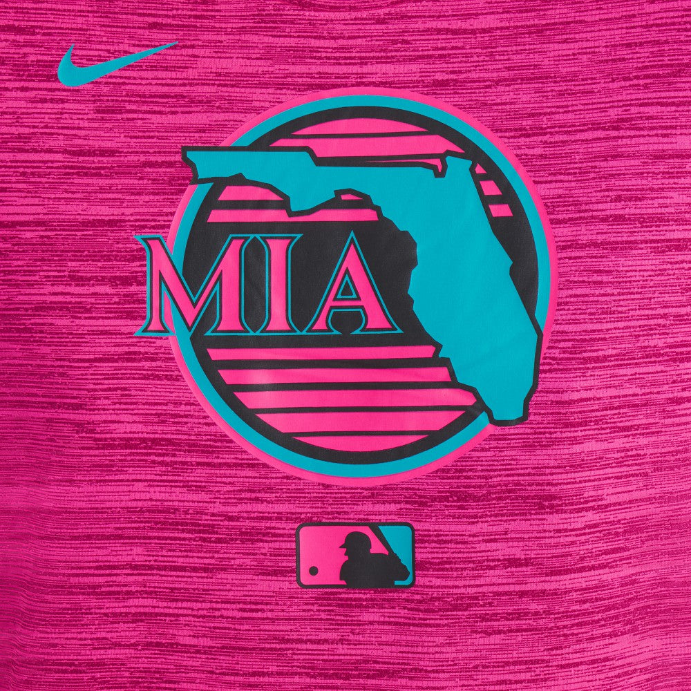 Miami Marlins Nike Women's 2025 City Connect Authentic Collection Velocity Dri-FIT T-Shirt - Pink T-shirts