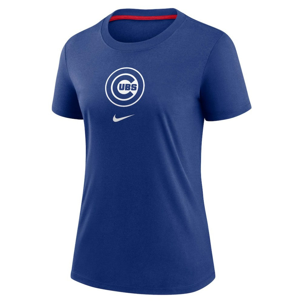 Chicago Cubs Nike Women's Authentic Collection Early Work Tri-Blend T-Shirt - Royal T-shirts