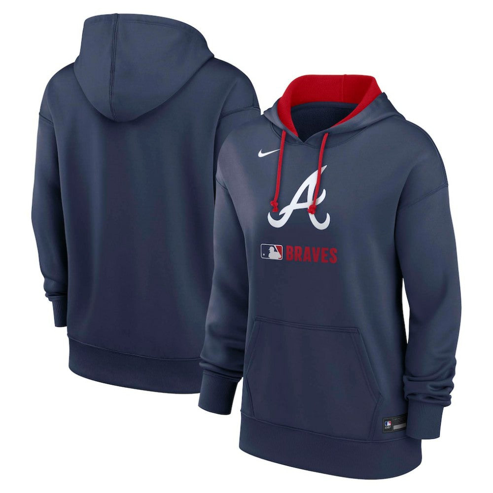 Atlanta Braves Nike Women's Authentic Collection Therma-FIT Hoodie - Navy Hoodies