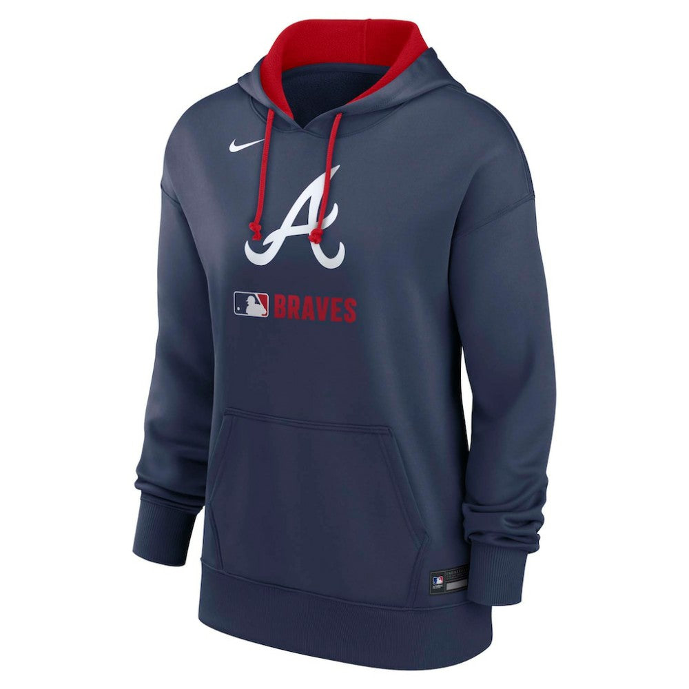 Atlanta Braves Nike Women's Authentic Collection Therma-FIT Hoodie - Navy Hoodies