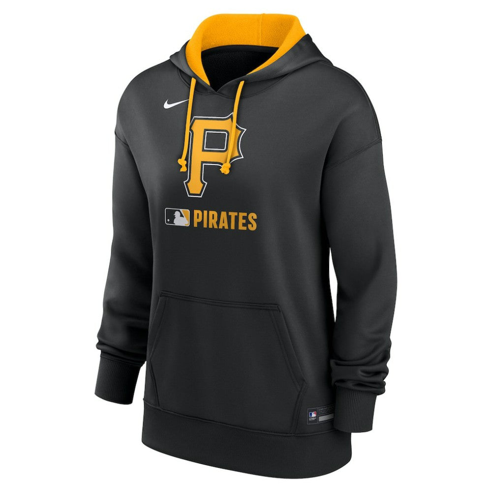 Pittsburgh Pirates Nike Women's Authentic Collection Therma-FIT Hoodie - Black Hoodies