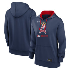 Los Angeles Angels Nike Women's Authentic Collection Lockup Alternate Logo Therma Hoodie - Navy Hoodies