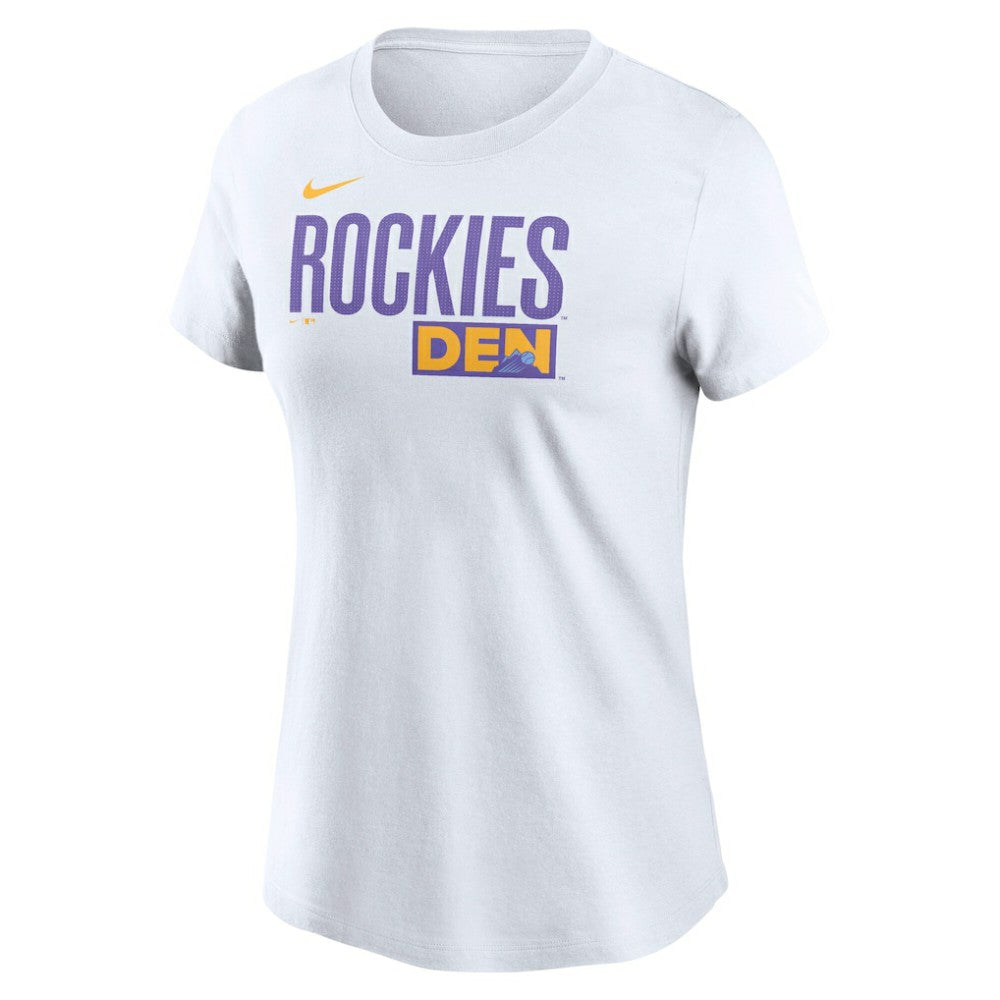 Colorado Rockies Nike Women's 2025 City Connect Wordmark T-Shirt - White T-shirts