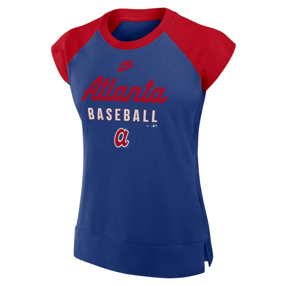 Atlanta Braves Nike Women's Cooperstown Collection Raglan Dri-FIT T-Shirt - Navy/Red T-shirts
