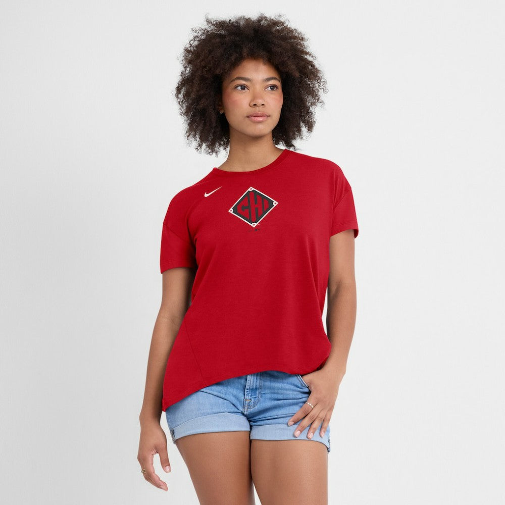 Chicago White Sox Nike Women's 2025 City Connect Flowy Fashion Tri-Blend Dri-FIT T-Shirt - Red T-shirts
